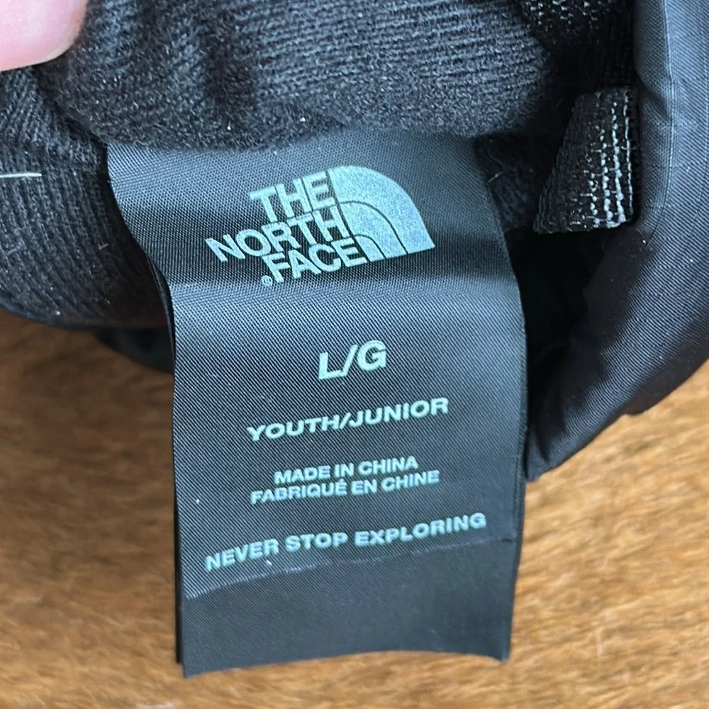 The North Face Black Mittens unisex nuptse mitt youth junior large